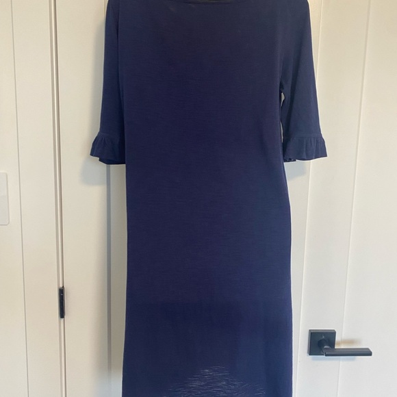 Lilly Pulitzer Boat Neck Navy Blue Dress Half‎ Sleeve Pima Cotton Size Medium - Picture 8 of 10